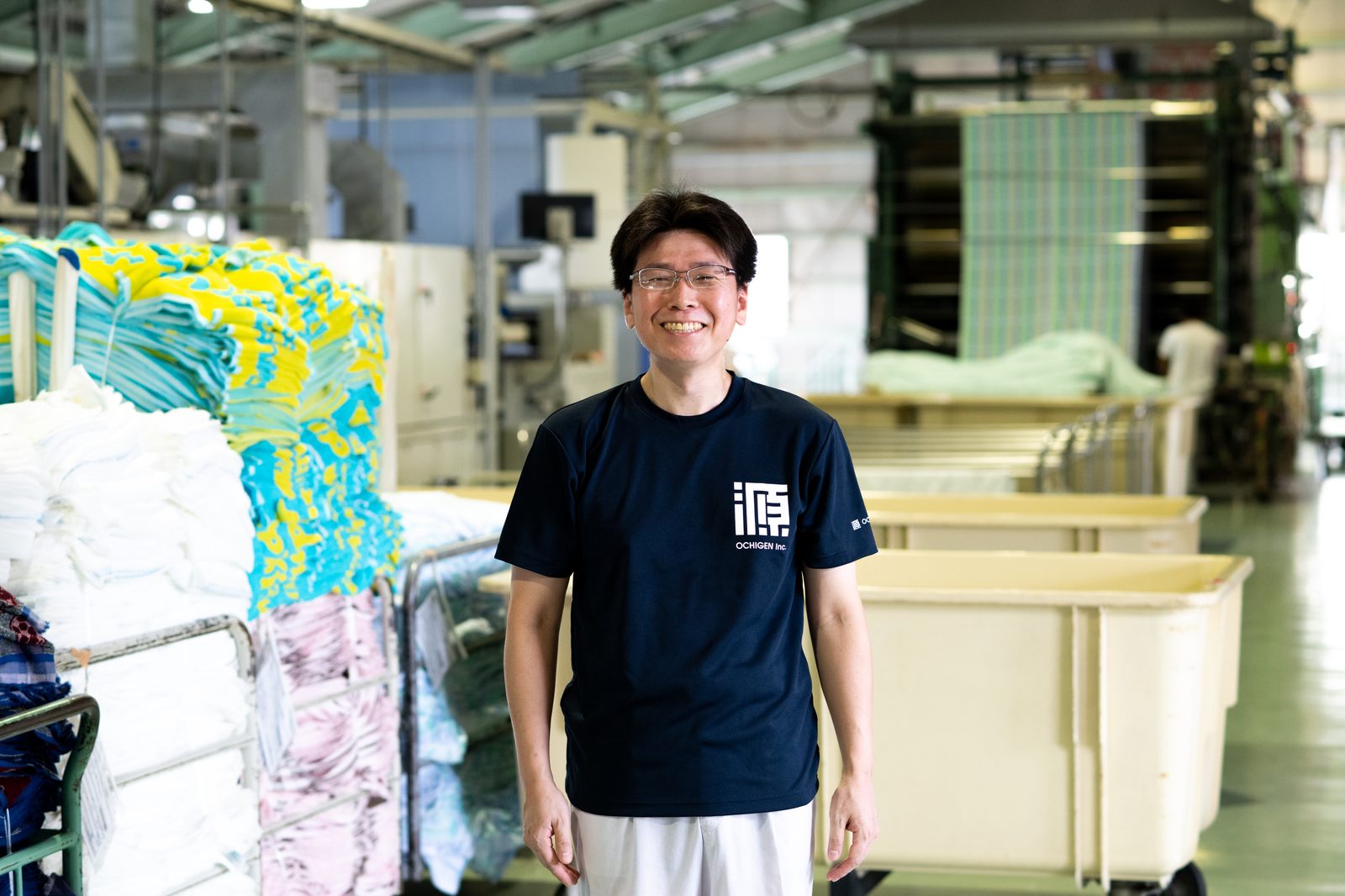 製造部 連続染色部 秦健太郎さん